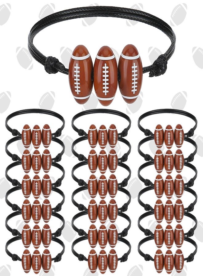 Yinder 20 Pcs Football Beads Bracelets Bulk Sport Theme Charm Bracelets Adjustable Braided Gifts Sports for Football Fan Women Adults Birthday Party Favors - Image 1