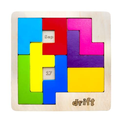 Cubelelo Drift Daily Calendar Puzzle | A-Puzzle-A-Day | Wooden Challenging Tangram Puzzle Toys for Adults and Kids | Compact, Travel Friendly Toy for Return & Birthday Gifts - Image 1
