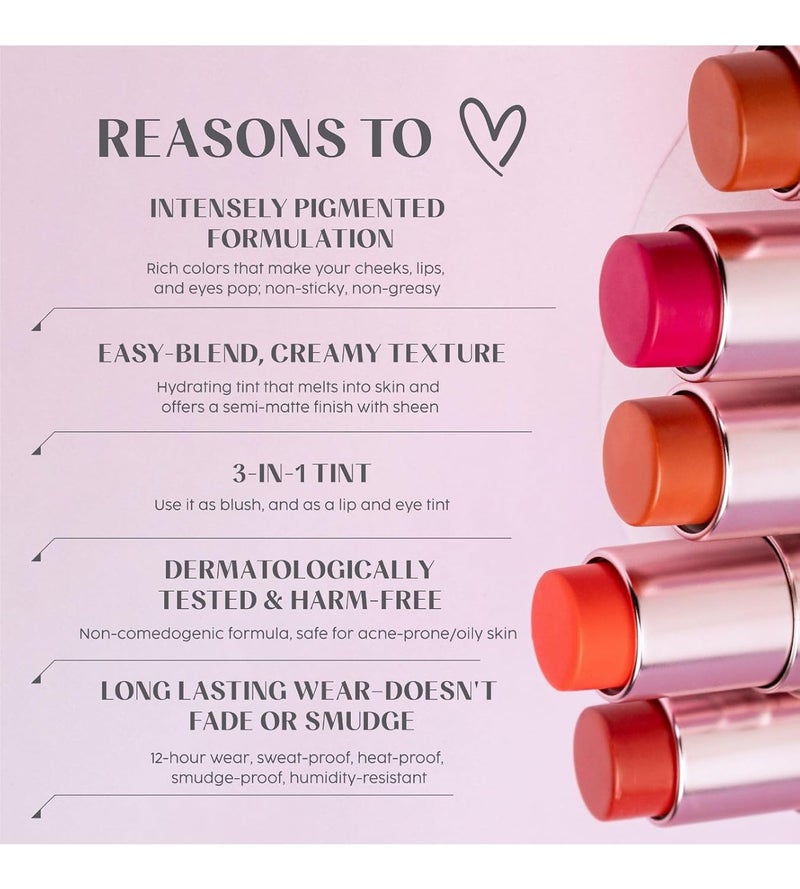 House Of Makeup Dab N Glow Lip Tint Pigmented Blusher For Face Makeup Creamy EasyBlend Lip And Cheek Tint Lip Tint For Women All MultiUse Tint for Cheeks And Lips 8 gms Brown Sugar - Image 3