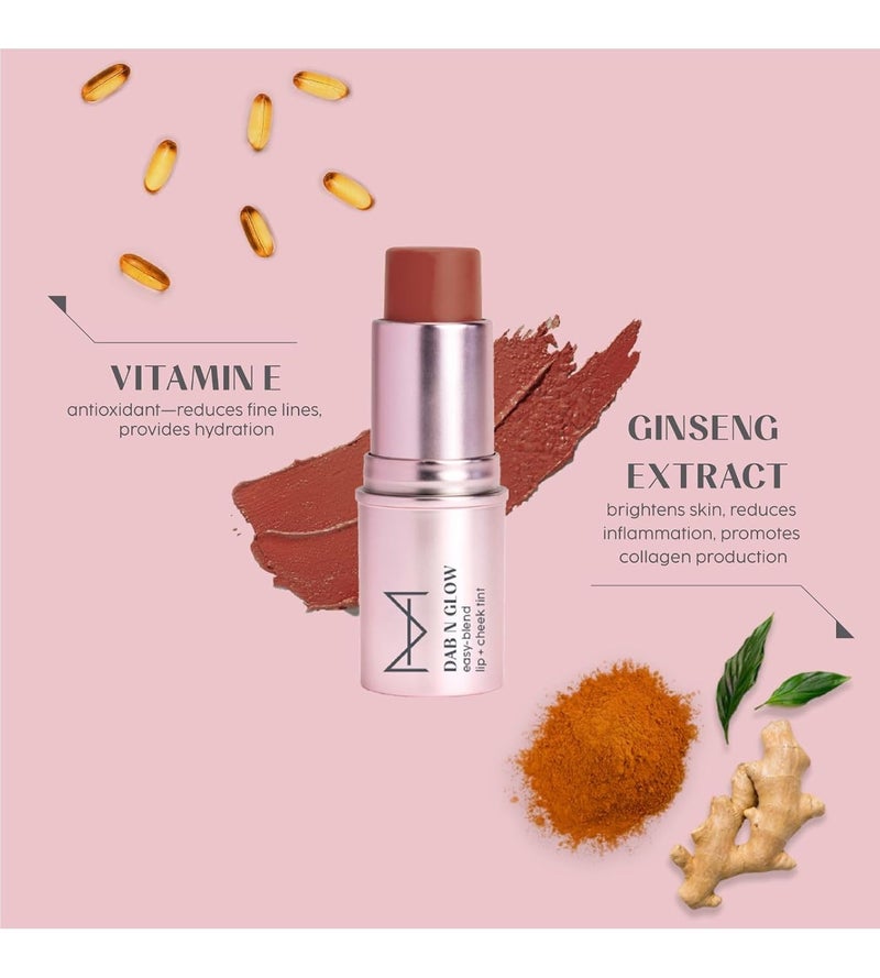 House Of Makeup Dab N Glow Lip Tint Pigmented Blusher For Face Makeup Creamy EasyBlend Lip And Cheek Tint Lip Tint For Women All MultiUse Tint for Cheeks And Lips 8 gms Brown Sugar - Image 5