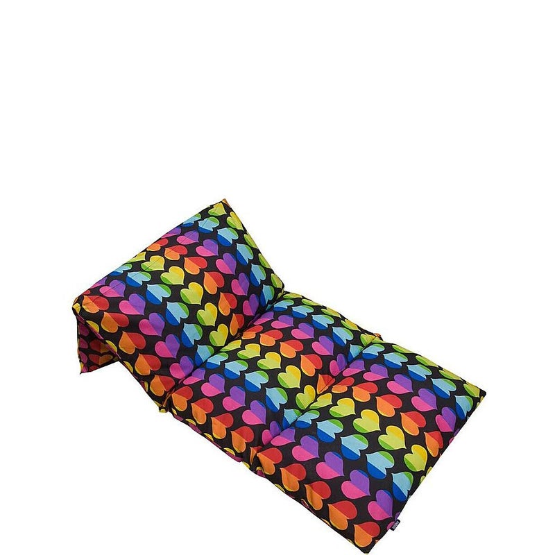 Wildkin Kids Floor Lounger  Pillow Lounger TravelFriendly Ideal for Sleepovers Fits Standard Pillows  Rainbow Hearts