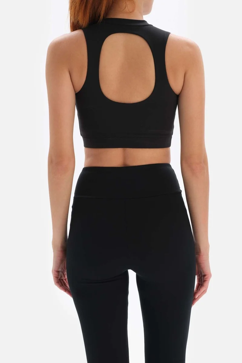 dagi Black Women's Sports Bra with Back Window