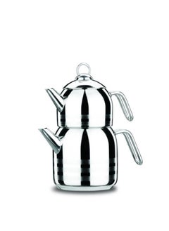 Korkmaz Samwar Stainless Steel Teapot Set Sizes 1.1 + 2.3 liters  - Image 1