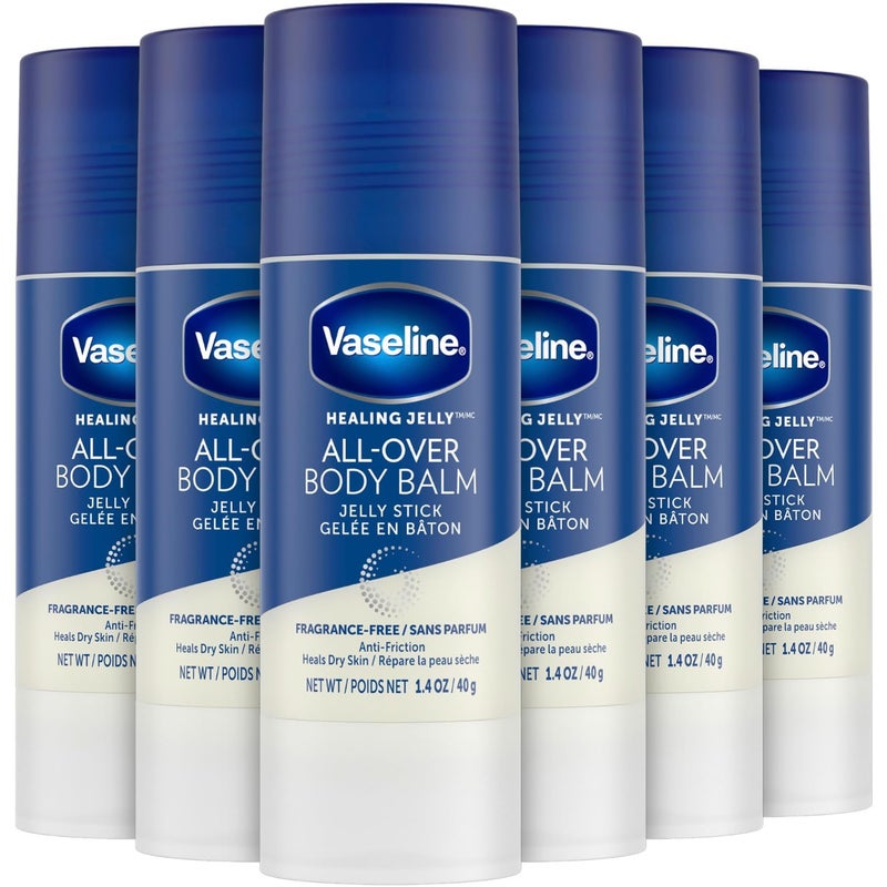 Vaseline All Over Body Balm Jelly Stick, Travel Size – Chafing Stick, Lotion for Extremely Dry Skin, Petroleum Jelly Sticks with Vitamin E for Glowing Skin, Unscented, 1.4 Oz Ea (Pack of 6) - Image 5