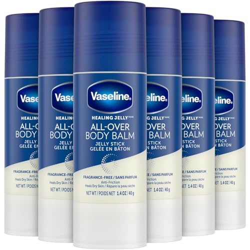 Vaseline All Over Body Balm Jelly Stick, Travel Size – Chafing Stick, Lotion for Extremely Dry Skin, Petroleum Jelly Sticks with Vitamin E for Glowing Skin, Unscented, 1.4 Oz Ea (Pack of 6) - Image 1