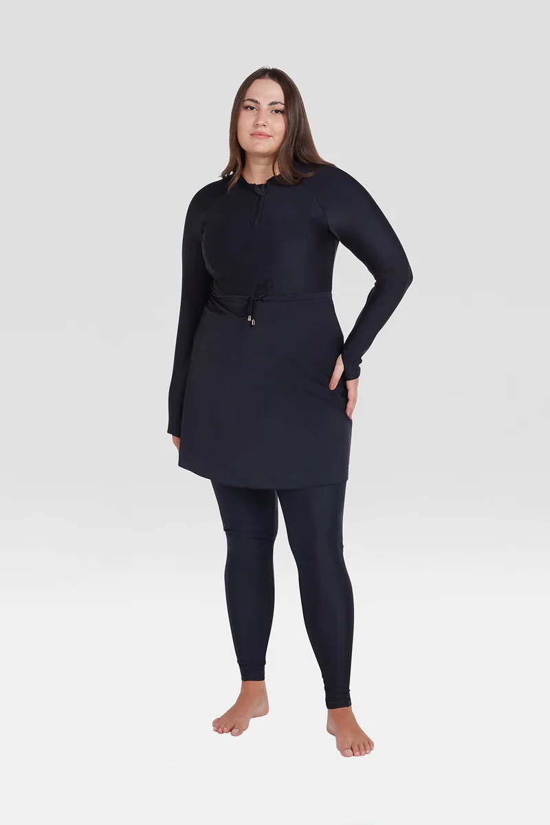 COEGA SUNWEAR  COEGA Ladies Modest Two piece Suit Swim Set Skirted - Black for Women | Best Price UAE