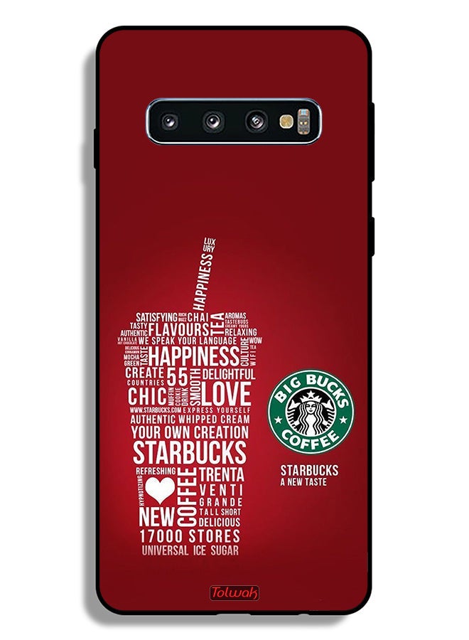 Tolwak Samsung Galaxy S10 Protective Case Cover Coffee Sticker - Image 2