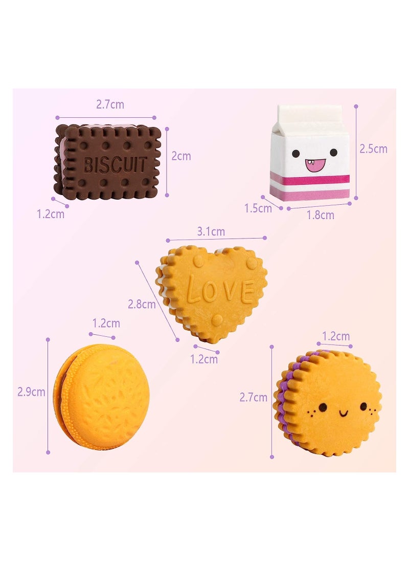 Excefore lovely Erasers 22 Pcs Novelty Erasers for Kids Girls Creative Macaron Erasers for School Classroom Prizes Party Gifts Sandwich Biscuit Eraser Creative lovely Primary School Children's Eraser  - Image 4