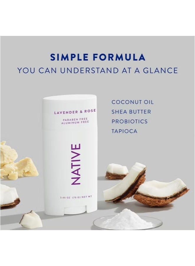 Native Deodorant Contains Naturally Derived Ingredients, 72 Hour Odor Control | Deodorant for Women and Men, Aluminum Free with Baking Soda, Coconut Oil and Shea Butter | Lavender & Rose - Image 2