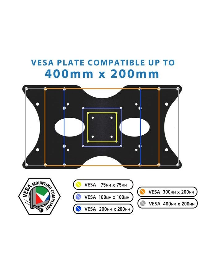 Mount-It! VESA Adapter Plate – TV & Monitor Mount Extender, Converts 50x50, 75x75, 100x100, 200x100, 200x200 to Larger VESA Patterns Up to 400x200mm – Fits 32”-55” Screens, Hardware Kit Included - Image 2