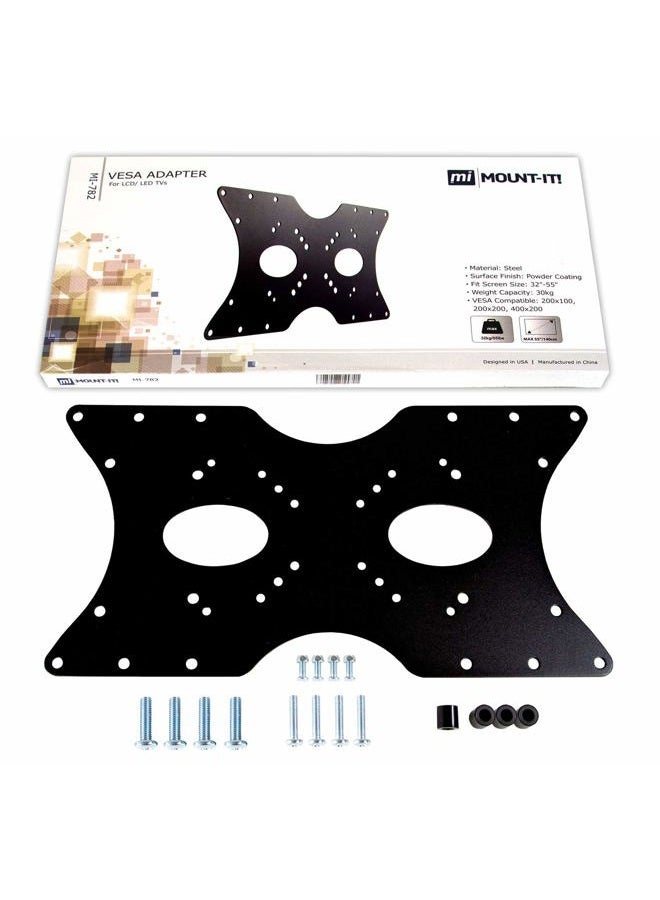 Mount-It! VESA Adapter Plate – TV & Monitor Mount Extender, Converts 50x50, 75x75, 100x100, 200x100, 200x200 to Larger VESA Patterns Up to 400x200mm – Fits 32”-55” Screens, Hardware Kit Included - Image 5