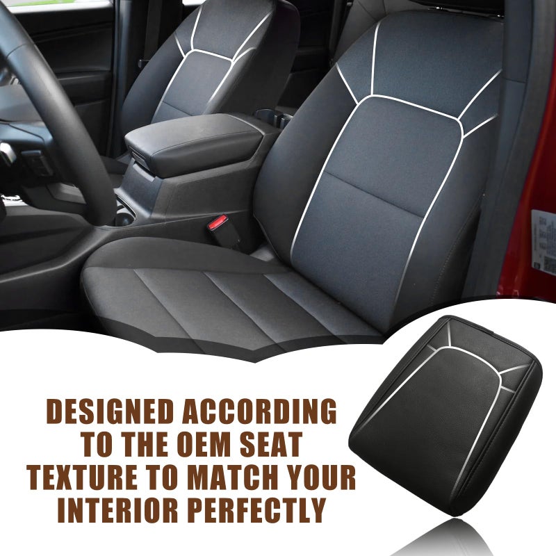 Muslogy Center Console Armrest Cover Fit for Chevy Colorado/GMC Canyon 2026 2023-2025 Accessories, Comfort Armrest Pad Console Lid Cushion Vegan Leather Regular Thick(Black Trim) - Image 1