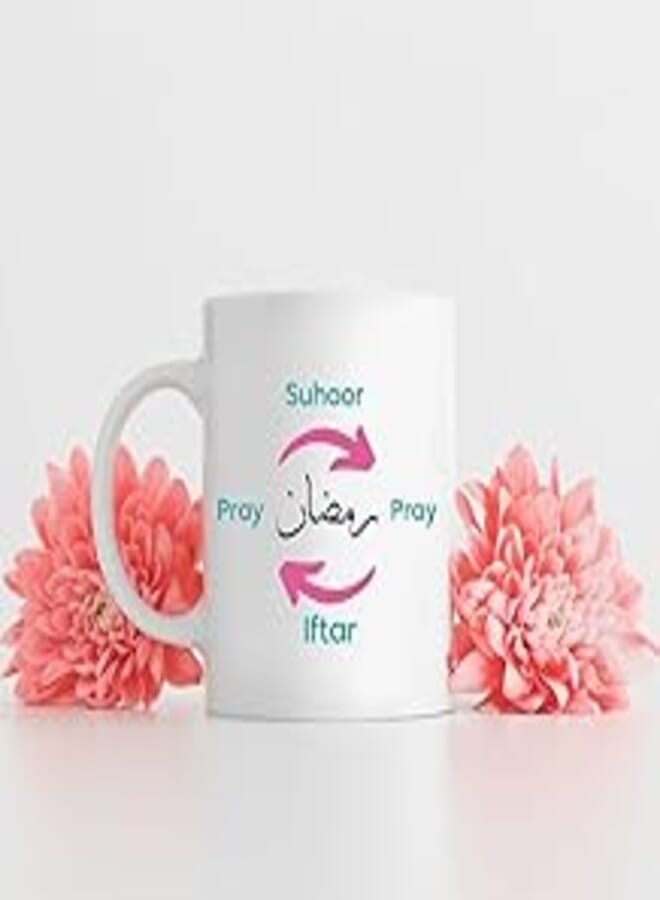 MEC MEC| Ramadan Cycle| coffee cups| mug| coffee mugs |Tea| Travel mug |Mug warmer| iced coffee cup |espresso cups| Ceramic coffee mugs|350ml|11 Oz (WHITE)