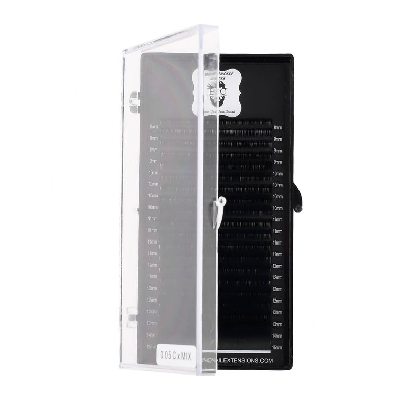 BBC Volume Ccurl005mm Thikness815mm Mix Length Eyelash Extensions 20 Rows Tray Black SemiPermanent Eyelashes Extensions - Image 1