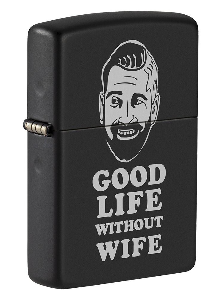 Zippo ولاعة Zippo MP400018 218 Good Life Design سوداء غير لامعة مقاومة للرياح - Image 1