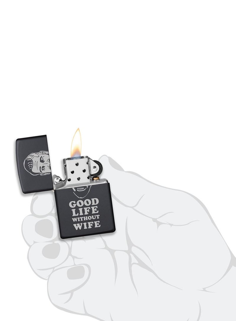Zippo ولاعة Zippo MP400018 218 Good Life Design سوداء غير لامعة مقاومة للرياح - Image 5