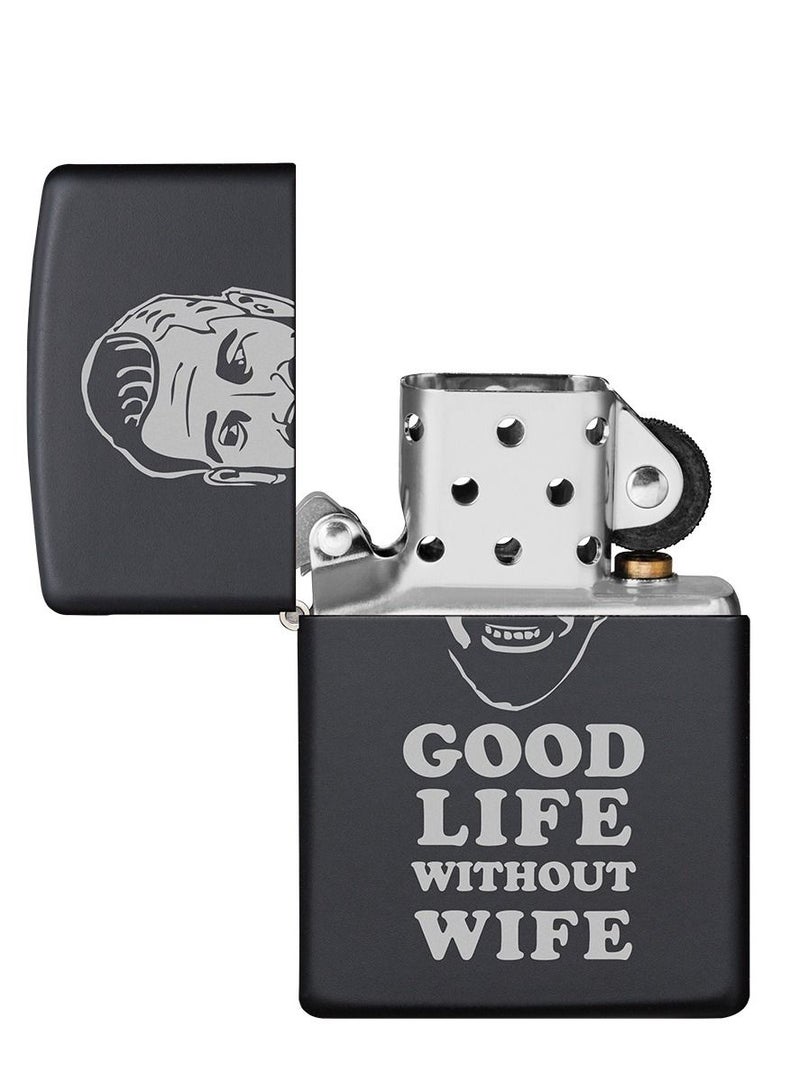 Zippo ولاعة Zippo MP400018 218 Good Life Design سوداء غير لامعة مقاومة للرياح - Image 4