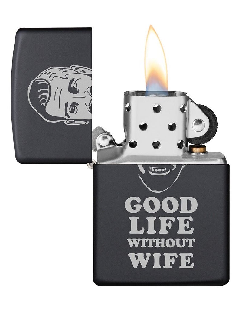Zippo ولاعة Zippo MP400018 218 Good Life Design سوداء غير لامعة مقاومة للرياح - Image 3