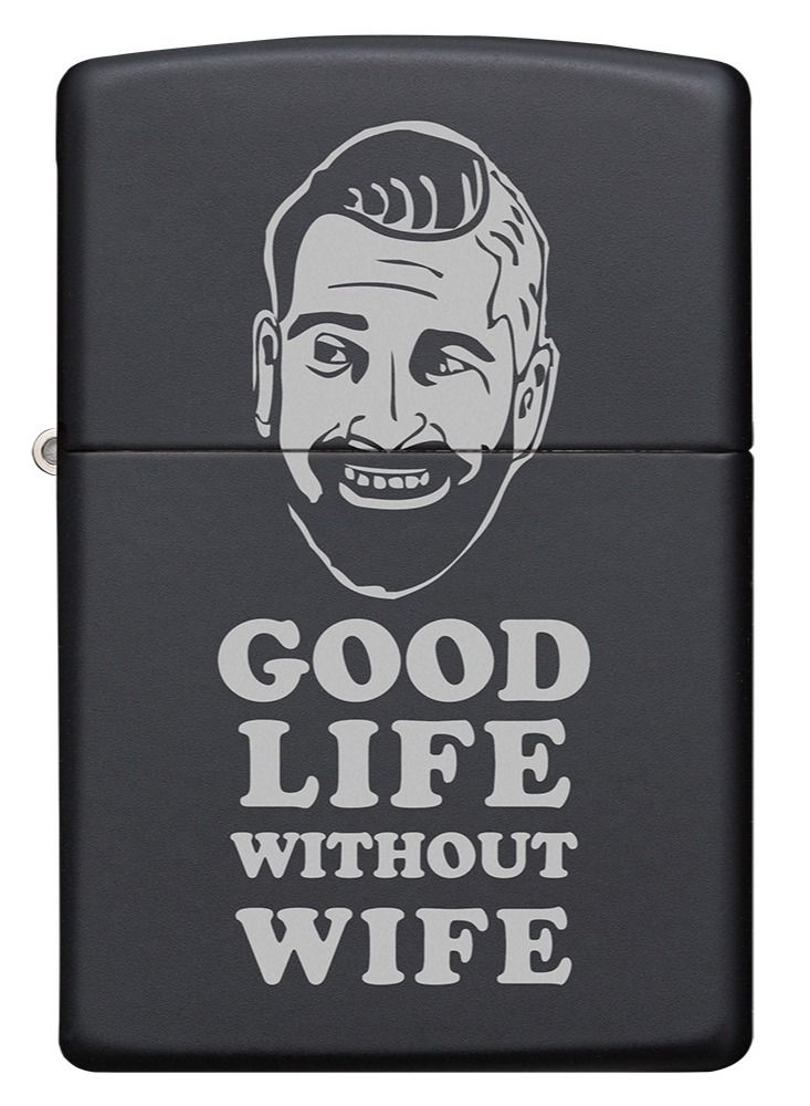 Zippo ولاعة Zippo MP400018 218 Good Life Design سوداء غير لامعة مقاومة للرياح - Image 2