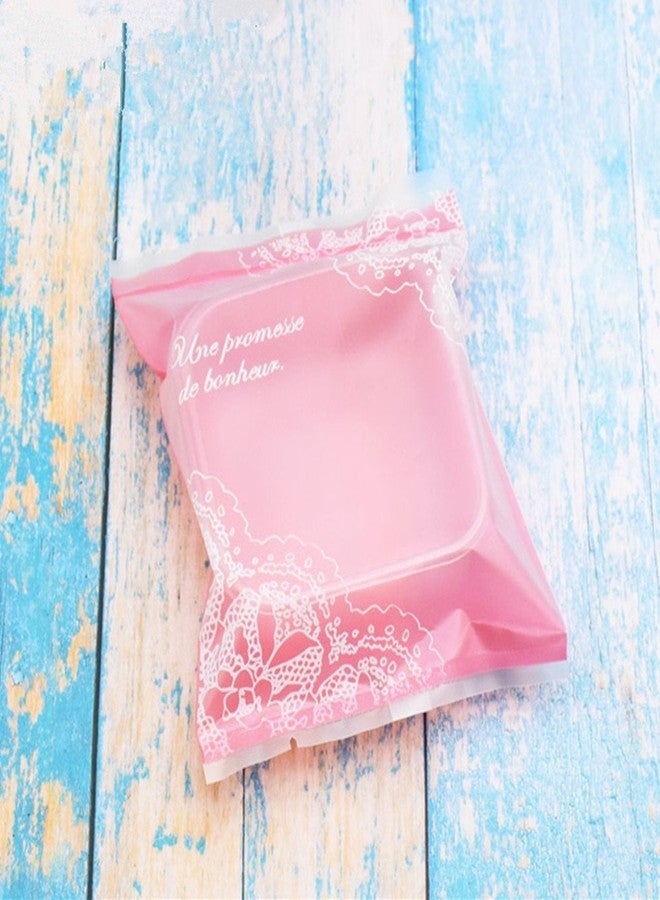 BBC BAKERY 50g Pink Lace Moon Cake Plastic Bags Hot Seal Cookie Candy Bag With Trays 100 Sets (50G) - Image 2