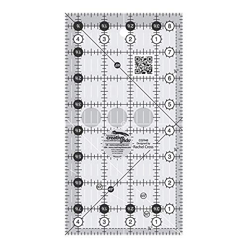 Creative Grids Quilt Ruler 412in x 812in Rectangle CGR48 Made in USA NonSlip Grip Acrylic Quilting Sewing Crafting Patchwork Ruler for Measuring Cutting Fabric
