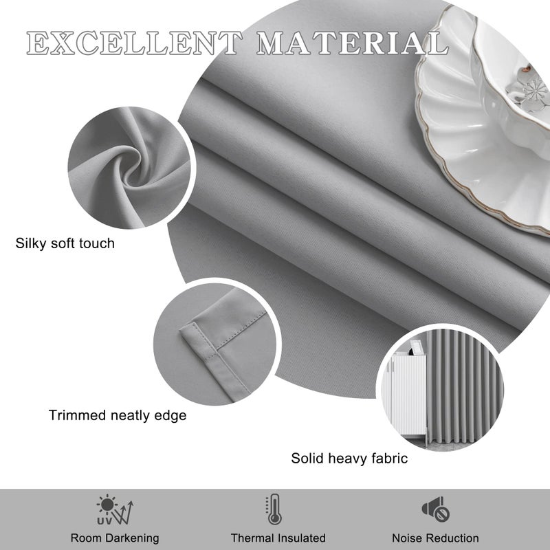MAIHER 96 Inches Long 1 Panel Blackout Pinch Pleat Curtain for Bedroom, Thermal Insulated Drape for Living Room (Light Grey, 54 W x 96 L) - Image 5