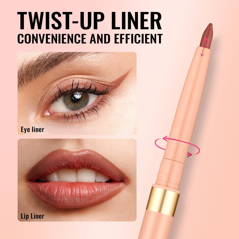 Oulac Brown Lip Liner Pencil, Waterproof Retractable Lipliner Crayon, Smooth, Long-lasting and waterproof Formula, Contour your lips, Vegan Beauty, 06 Body Talk - Image 3