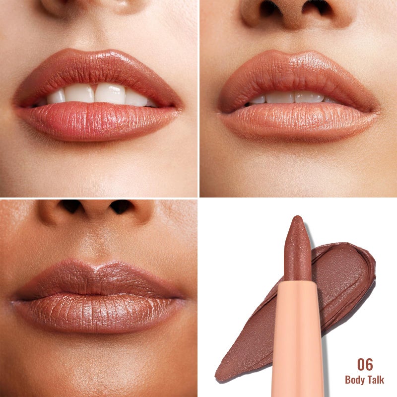 Oulac Brown Lip Liner Pencil, Waterproof Retractable Lipliner Crayon, Smooth, Long-lasting and waterproof Formula, Contour your lips, Vegan Beauty, 06 Body Talk - Image 4