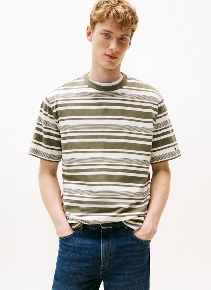 TOMMY HILFIGER Cotton Modal Stripe Regular Fit T-Shirt