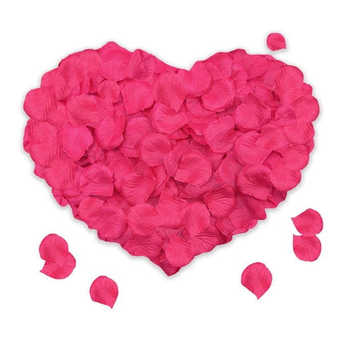 1200PCS ROSE PETALS FOR BEDROOM FAKE ROSES DARK PINK PETAL FAUX FLOWERS ARTIFICIAL ROSES PETALS FOR MARRY ME VALENTINES PROPOSAL ANNIVERSARY WEDDING LOVE DECORATIONS