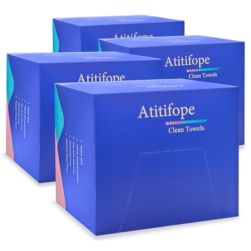 Atitifope Disposable Cloths For Face 200Count Travel Cleaning Cloths 100% Biodegradable Makeup Remover Wipes (4Boxes) - Image 1