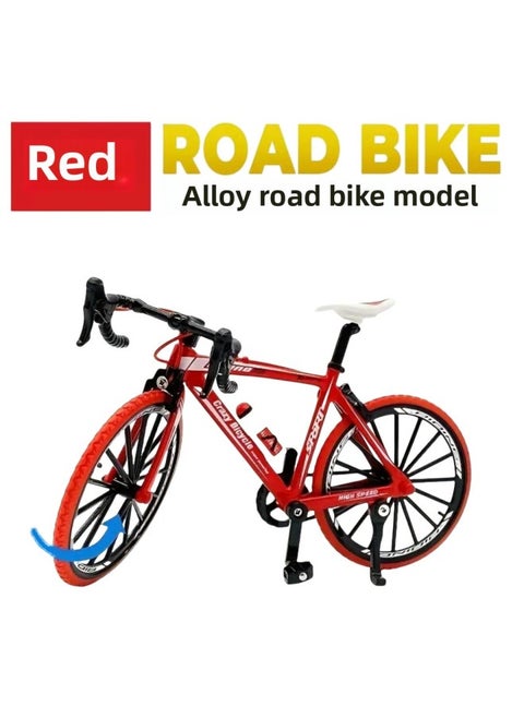 Special 1:10 Alloy Bicycle Model Simulation Station Wagon Mini Stunt Car Ornaments Collection Toys-Color:No. 4 Bent Handlebar Racing Red [e-commerce Box] 20*6*14