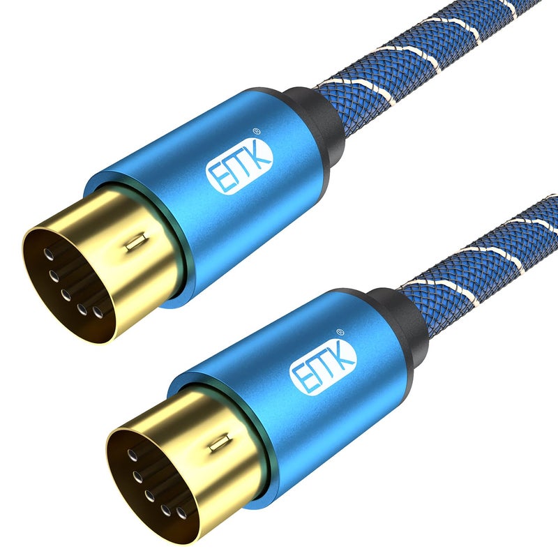 كابل MIDI من بـ 5 دبابيس DIN من ذكر إلى ذكر متوافق مع لوحة مفاتيح MIDI/السينثسايزر/مؤثرات الجيتار المتعددة/واجهة الصوت/مزج الصوت/مضخم الصوت/بطاقة الصوت الخارجية (10 أقدام/3 أمتار) - Image 1