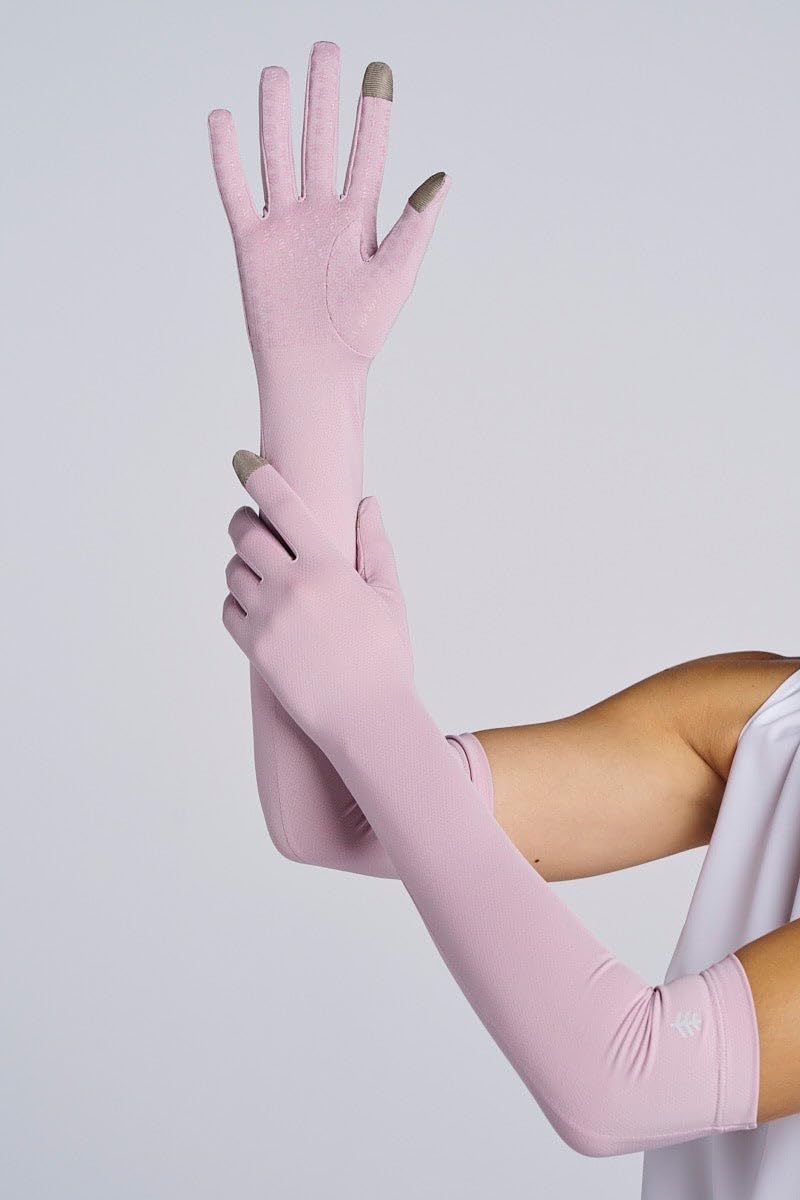 Coolibar UPF 50+ Culebra UV Long Sun Gloves - Dusty Mauve - Image 4