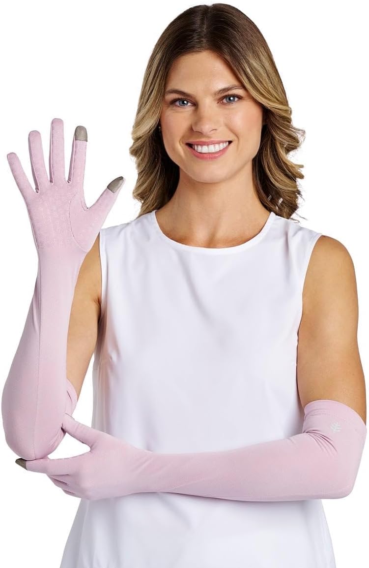 Coolibar UPF 50+ Culebra UV Long Sun Gloves - Dusty Mauve - Image 1