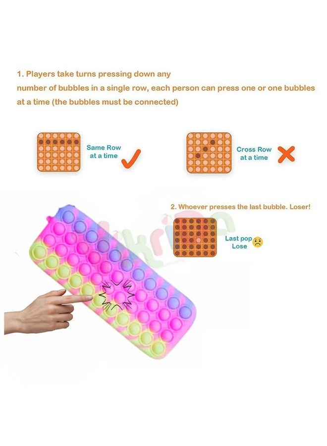 VikriDA Large Capacity Silicone Pop Fidget Pen Pouch Office Stationery Organizer, School Season Gifts, Birthday Gift for Kids - 1 Pcs - Image 3