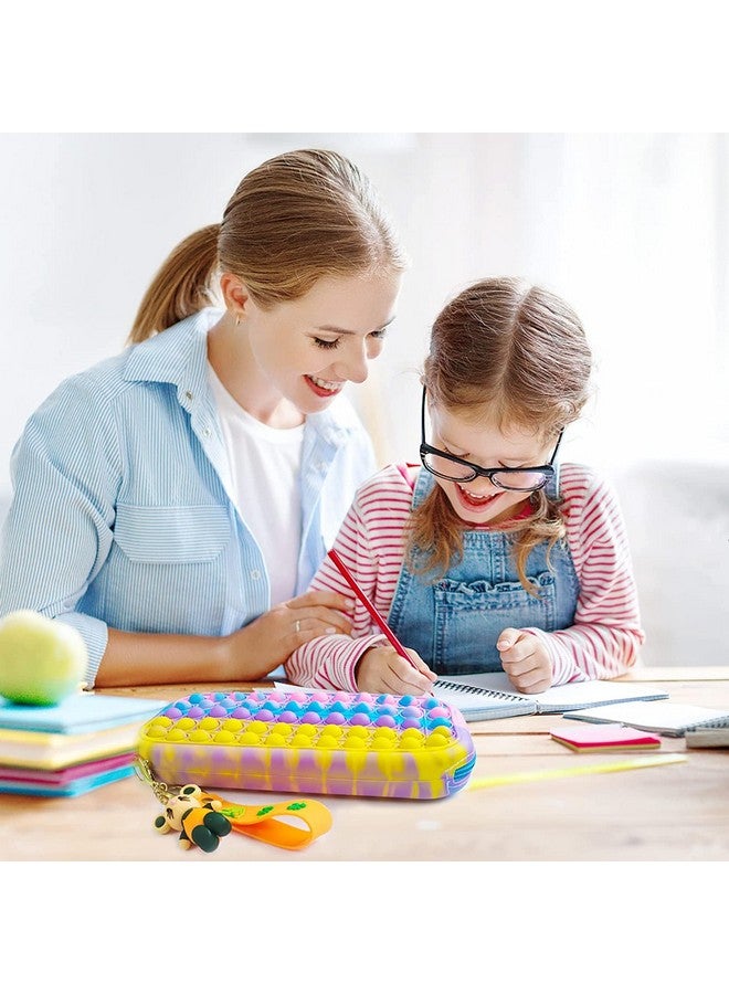 VikriDA Large Capacity Silicone Pop Fidget Pen Pouch Office Stationery Organizer, School Season Gifts, Birthday Gift for Kids - 1 Pcs - Image 5