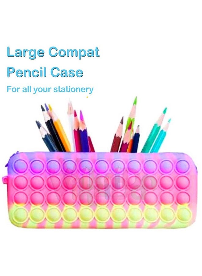 VikriDA Large Capacity Silicone Pop Fidget Pen Pouch Office Stationery Organizer, School Season Gifts, Birthday Gift for Kids - 1 Pcs - Image 4