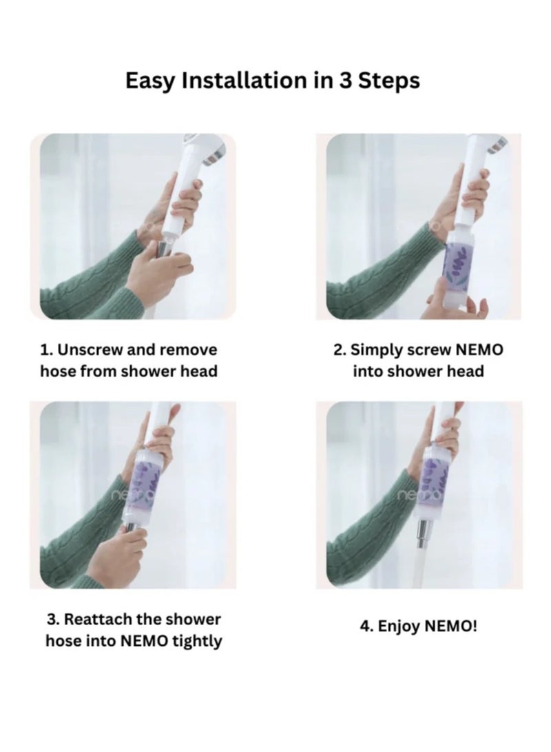 فلتر الاستحمام الكوري نيمو بالفيتامينات [الجيل الثاني المتميز] نيمو لإزالة الكلور والصدأ وتحسين نعومة الشعر والبشرة - Image 5