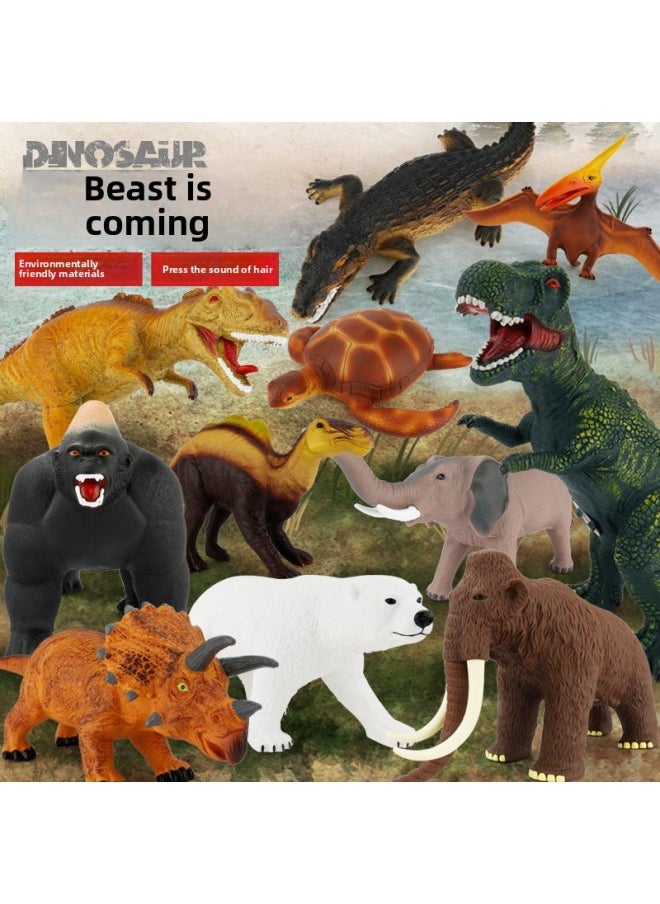 null - A Variety Of Optional Dinosaur World Park Medium Simulation Dinosaur Model Solid Tyrannosaurus Animal With Sound-Color:Medium Gorilla (with Sound) 672 - Image 1