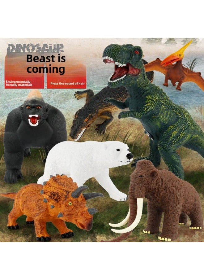 null - A Variety Of Optional Dinosaur World Park Medium Simulation Dinosaur Model Solid Tyrannosaurus Animal With Sound-Color:Medium Gorilla (with Sound) 672 - Image 1