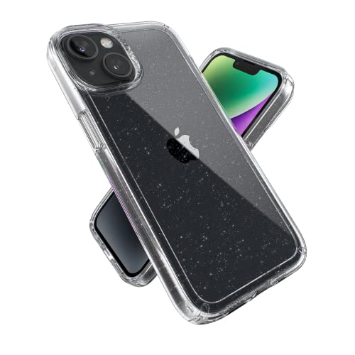 Speck Clear iPhone 14 iPhone 13 Case Drop Protection Scratch Resistant AntiYellowing Dual Layer Case for iPhone 14 iPhone 13 Case for 61 inch Model Clear with Platinum Glitter GemShell - Image 1