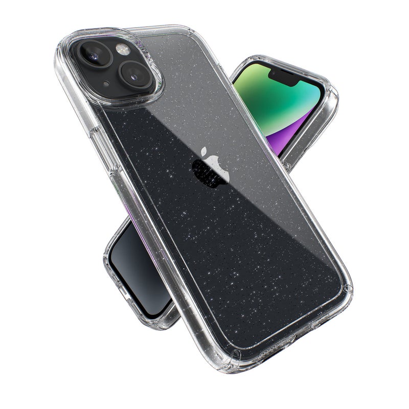 Speck Clear iPhone 14 iPhone 13 Case Drop Protection Scratch Resistant AntiYellowing Dual Layer Case for iPhone 14 iPhone 13 Case for 61 inch Model Clear with Platinum Glitter GemShell - Image 2