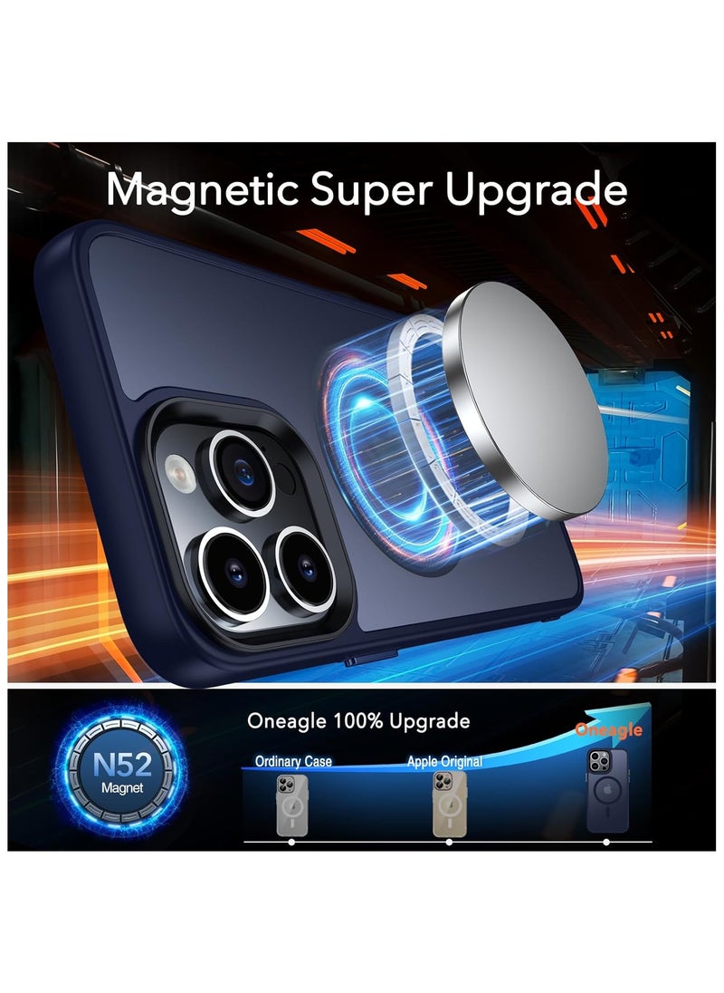 Generic - Magnetic Case For iPhone 11 Pro Max Case Compatible with MagSafe Grade Protection Shockproof Translucent Matte Case Anti Scratch Shockproof Phone Case (Blue) - Image 1
