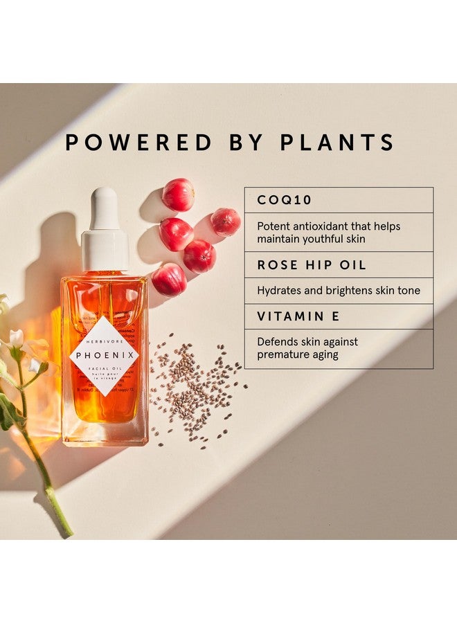 HERBIVORE Phoenix Rosehip Anti-Aging Face Oil - Hydrating with CoQ10, Antioxidants, and Vitamin E for Dry Skin, Plant-based, Vegan, Cruelty-free, 50mL / 1.7 oz - Image 2
