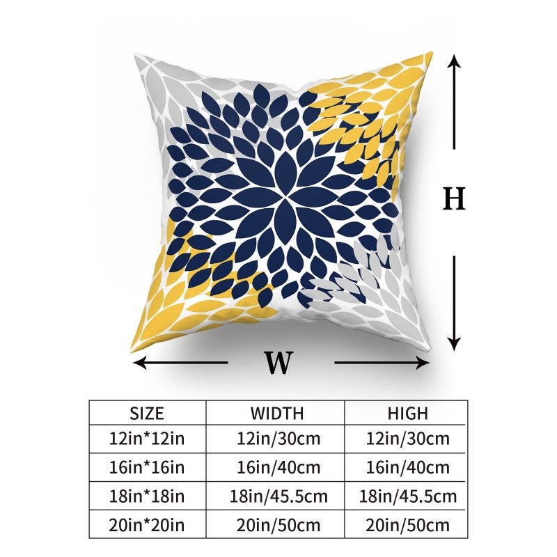 Throw Pillow Cover 18X18 Inch - Dual-Sided Dahlia Floral Geometric Design Soft Durable Cotton-Polyester Blend Fade-Resistant Concealed Zipper for Spring Summer Home Living Room Bedroom Patio Decor - Image 5