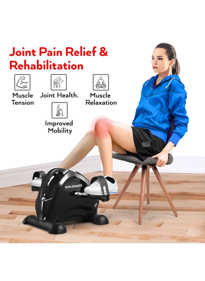 Sparnod Fitness - Sparnod Fitness SMB-400 Mini Bike Your Versatile Full-Body Workout Solution for Home and Office Portable Under Desk Pedal Exerciser with Adjustable Resistance & LCD Monitor for Arm and Leg Workout - Image 1