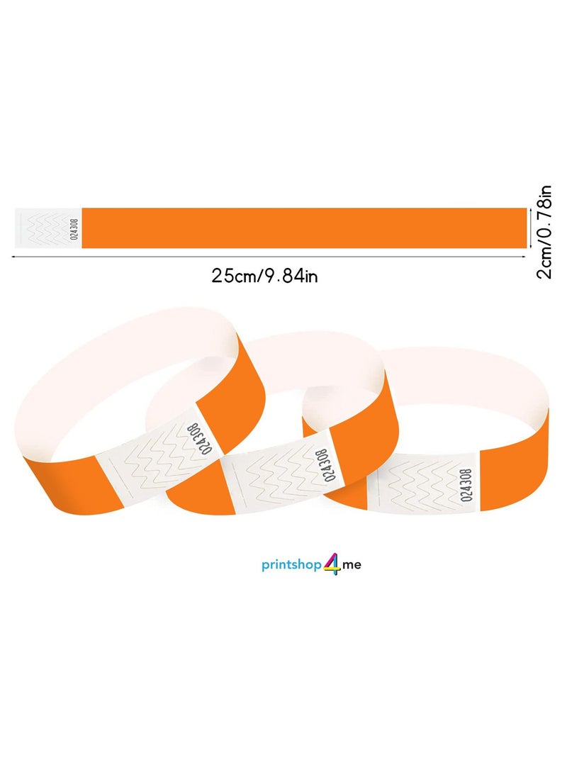 PRINTSHOP4ME Event Paper Wristbands And Identification Bands Made Of Tyveck Material 19mm x 250mm Orange  - Image 3