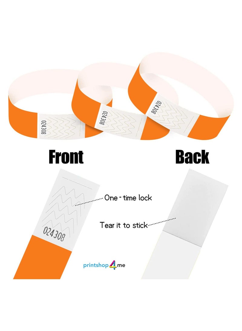 PRINTSHOP4ME Event Paper Wristbands And Identification Bands Made Of Tyveck Material 19mm x 250mm Orange  - Image 4