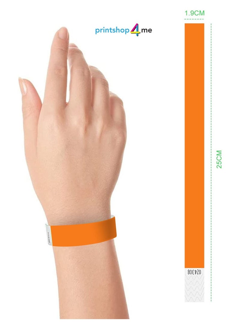 PRINTSHOP4ME Event Paper Wristbands And Identification Bands Made Of Tyveck Material 19mm x 250mm Orange  - Image 2